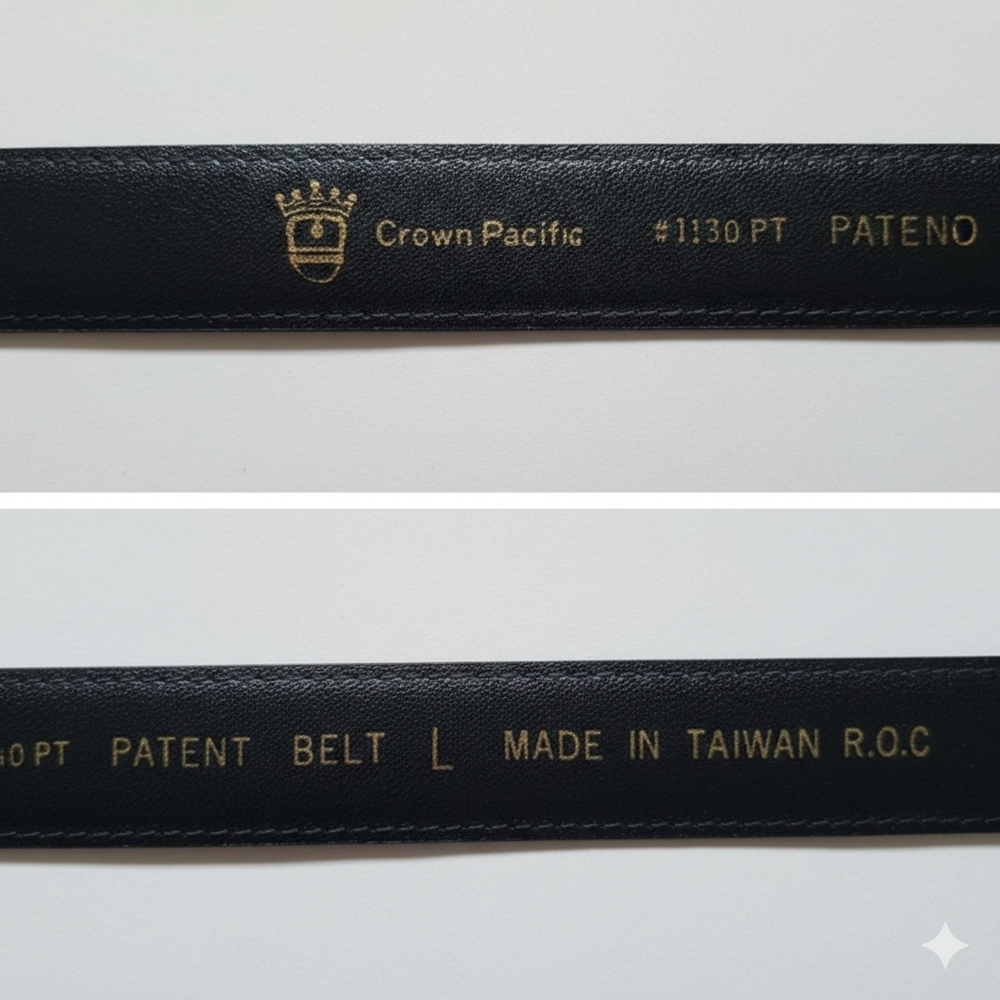 Crown Pacific 30-34" NEW Vintage Patent Leather Black Gold Buckle Triple Ring - Picture 9 of 9